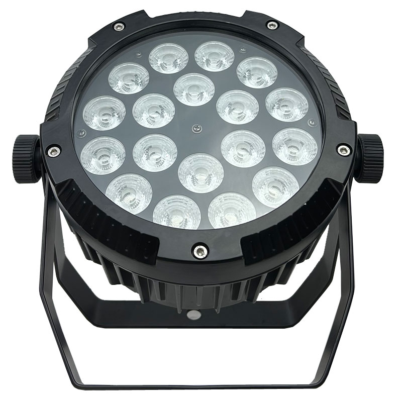 18x15W RGBWA UV 6 in 1 flat outdoor led par 64 can stage light